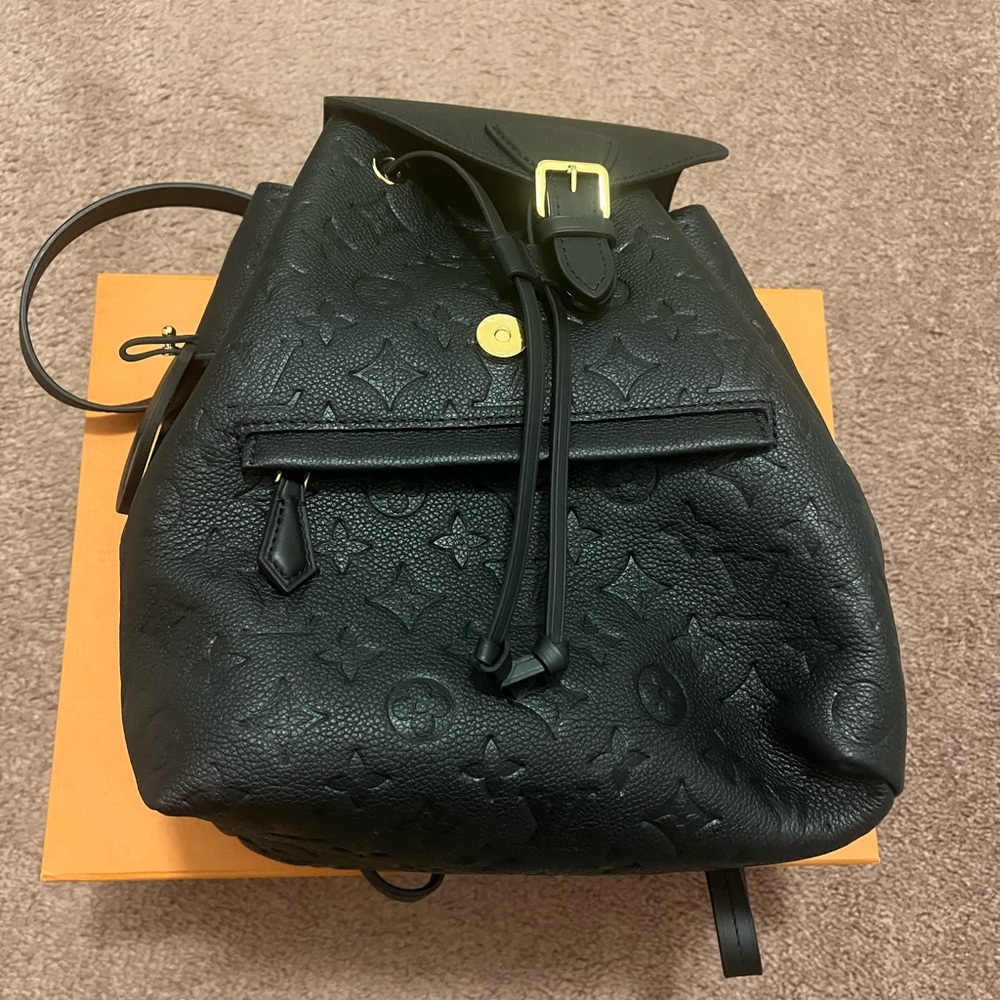 Louis Vuitton Black Leather Backpack